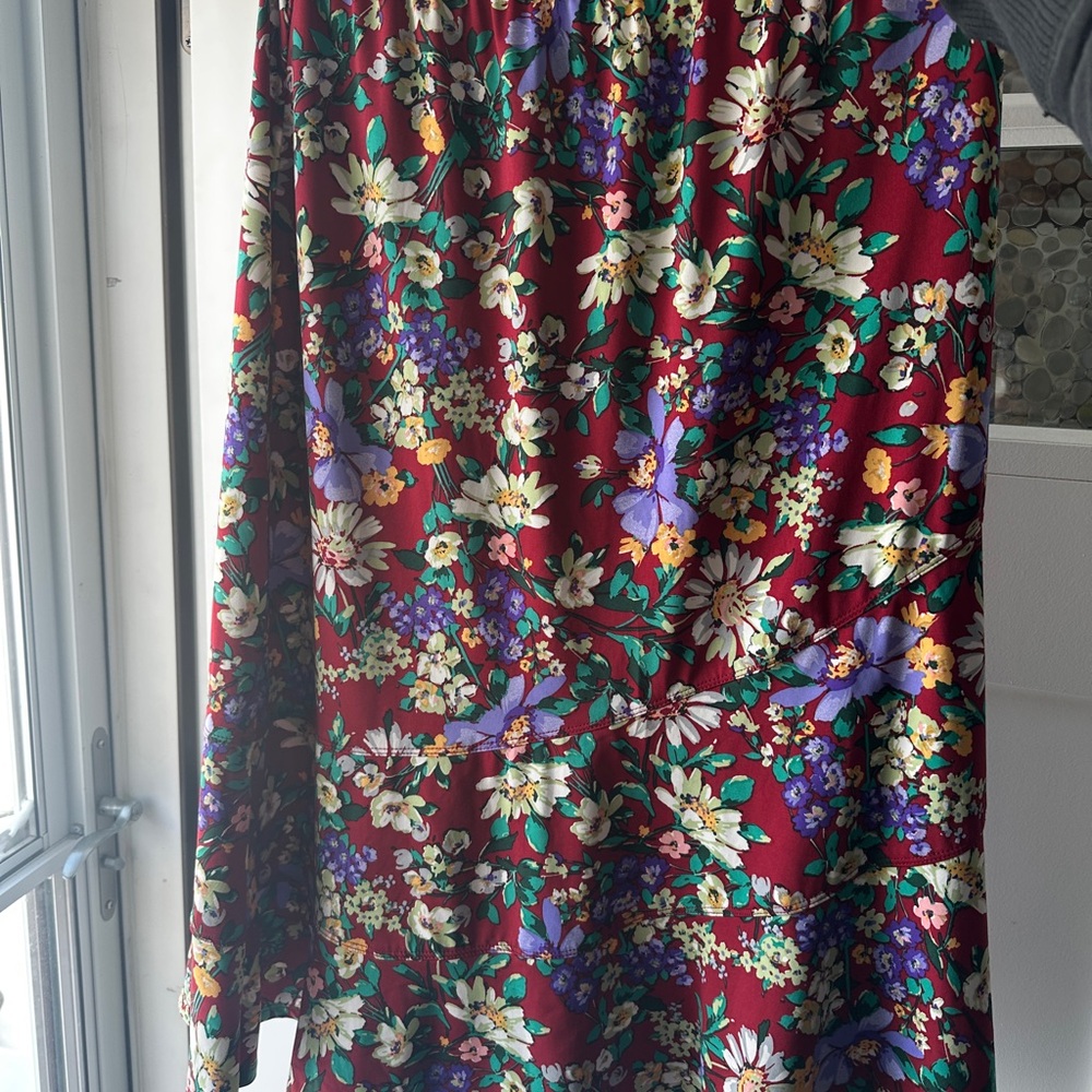 NY Collection Floral Multicolor Maxi Skirt